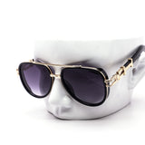 12 Pack: Luxury Oversized Aviator Metal Accent Gradient Wholesale Sunglasses