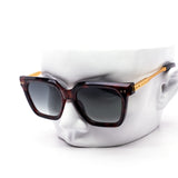 12 Pack: Matte Gold Temple Chunky Square Wholesale Sunglasses