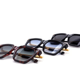 12 Pack: Matte Gold Temple Chunky Square Wholesale Sunglasses
