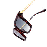 12 Pack: Matte Gold Temple Chunky Square Wholesale Sunglasses