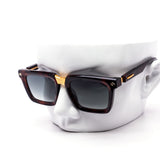12 Pack: Matte Gold Bridge Chunky Square Wholesale Sunglasses