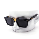 12 Pack: Matte Gold Bridge Chunky Square Wholesale Sunglasses