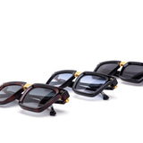 12 Pack: Matte Gold Bridge Chunky Square Wholesale Sunglasses