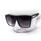 12 Pack: Classy Oversized Square with Metal Accent Gradient Wholesale Sunglasses