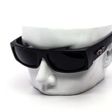 12 Pack: Biker Badge Rectangular Wraparound Wholesale Sunglasses
