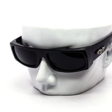 12 Pack: Biker Badge Rectangular Wraparound Wholesale Sunglasses