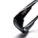 12 Pack: Biker Badge Rectangular Wraparound Wholesale Sunglasses