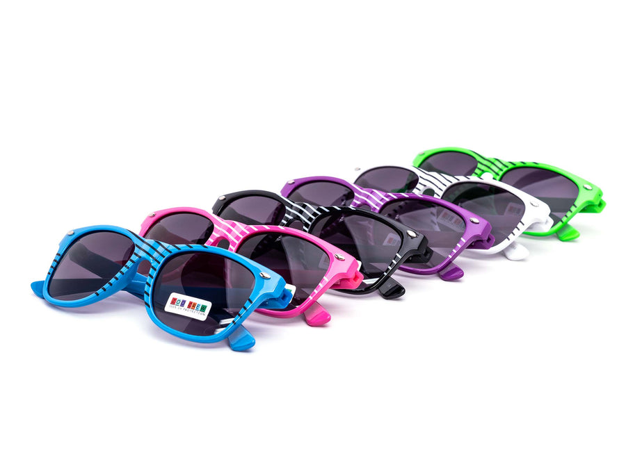 12 Pack: Kids Color Stripes Way Cool Gradient Wholesale Sunglasses