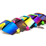 12 Pack: Kids Fluorescent Oversized Sports Shield Burnt Mirror Wholesale Sunglasses