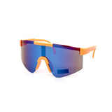 12 Pack: Kids Fluorescent Oversized Sports Shield Burnt Mirror Wholesale Sunglasses