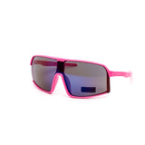 12 Pack: Kids Neon Fun Wraparound Shield Burnt Mirror Wholesale Sunglasses