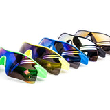 12 Pack: Kids Sports Wraparound Burnt Mirror Wholesale Sunglasses