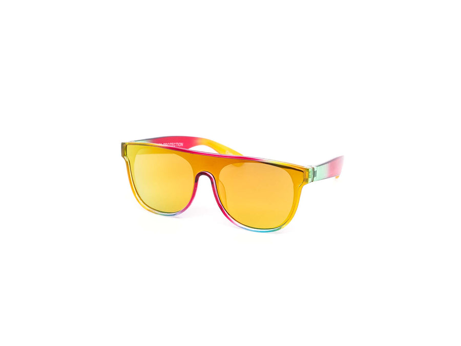 12 Pack: Kids One-piece Reflective Mirror Wholesale Sunglasses