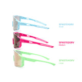 12 Pack: Neon Rush Kids Shield Wholesale Sunglasses