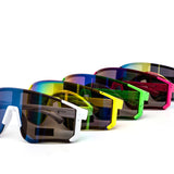 12 Pack: Neon Blast Kids Shield Large Wholesale Sunglasses