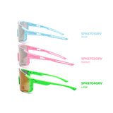 12 Pack: Neon Blast Kids Shield Large Wholesale Sunglasses