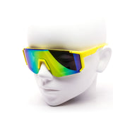 12 Pack: Neon Blast Kids Shield Large Wholesale Sunglasses