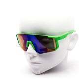 12 Pack: Neon Blast Kids Shield Large Wholesale Sunglasses
