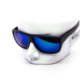 12 Pack: Polarized Matte Black Kush Thick Wrap Mirror Wholesale Sunglasses