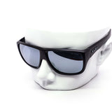 12 Pack: Polarized Matte Black Kush Thick Wrap Mirror Wholesale Sunglasses