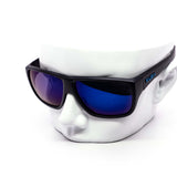 12 Pack: Polarized Matte Black Kush Thick Wrap Mirror Wholesale Sunglasses