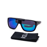 12 Pack: Polarized Matte Black Kush Thick Wrap Mirror Wholesale Sunglasses