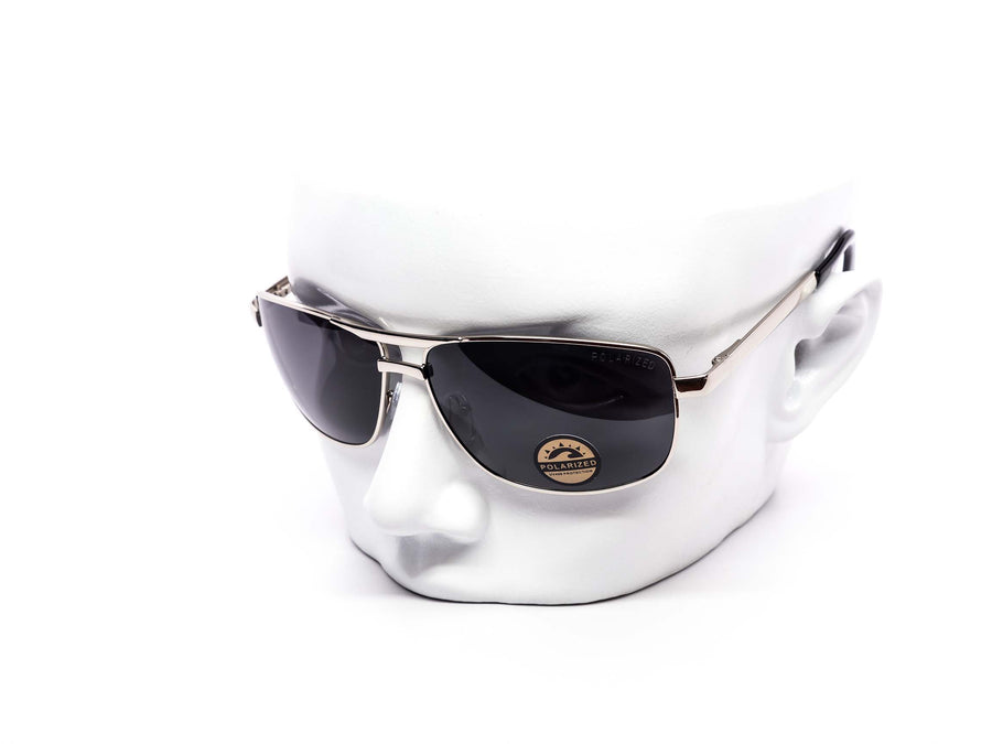 12 Pack: Polarized Slim Double Bridge Metal Aviator Wholesale Sunglasses