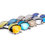 12 Pack: Polarized Skinny Double Bridge Metal Aviator Wholesale Sunglasses