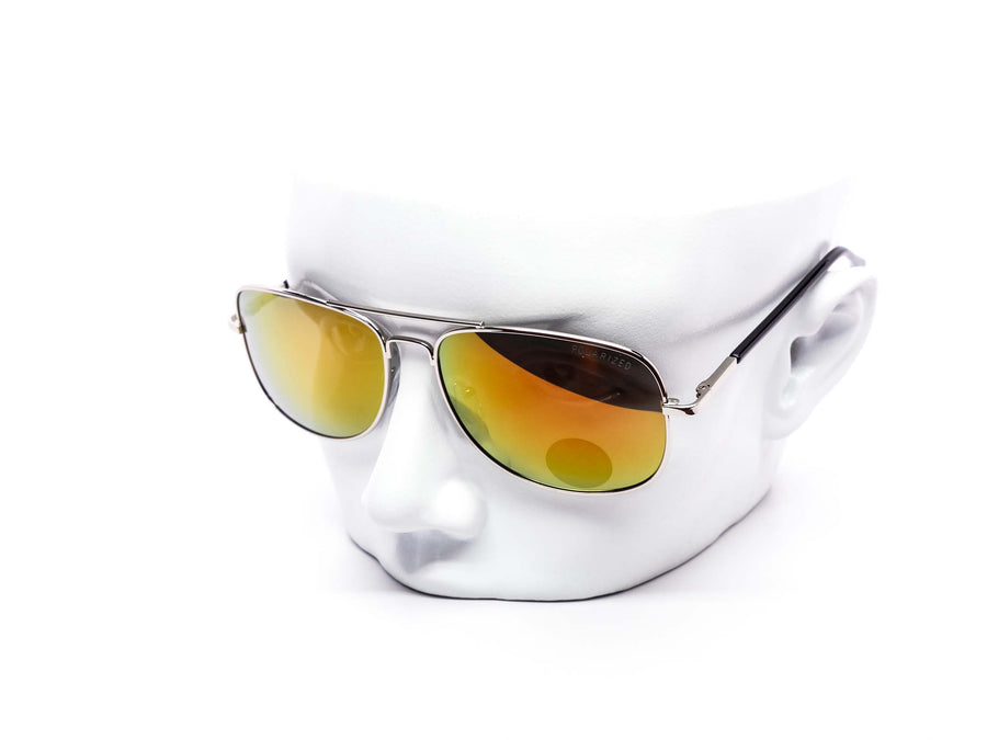 12 Pack: Polarized Skinny Double Bridge Metal Aviator Wholesale Sunglasses