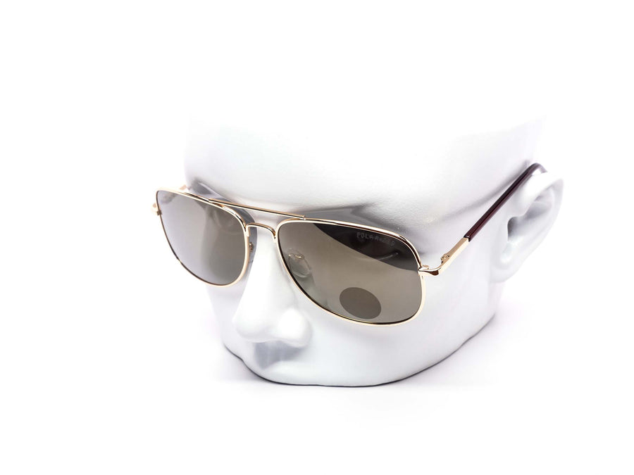 12 Pack: Polarized Skinny Double Bridge Metal Aviator Wholesale Sunglasses