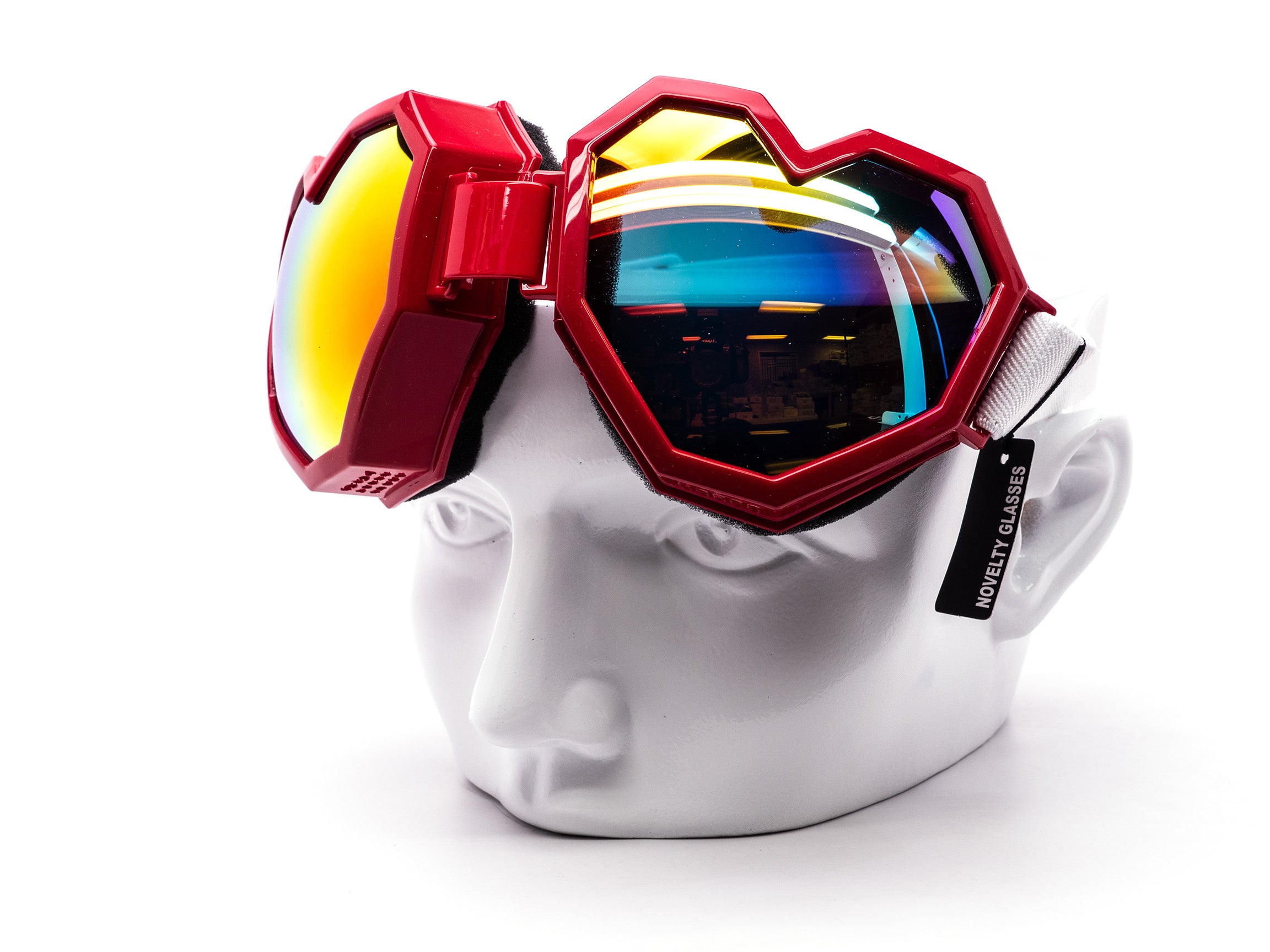 12 Pack: Heart Shield Festival Goggles Wholesale Sunglasses