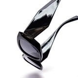 12 Pack: All Black Chunky Angular Square Wholesale Sunglasses