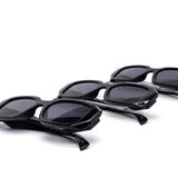 12 Pack: All Black Chunky Angular Square Wholesale Sunglasses
