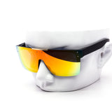 12 Pack: Burnt Mirror Polarized Shield Wholesale Sunglasses