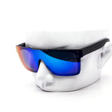 12 Pack: Burnt Mirror Polarized Shield Wholesale Sunglasses