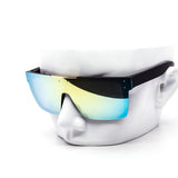 12 Pack: Burnt Mirror Polarized Shield Wholesale Sunglasses
