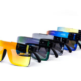 12 Pack: Burnt Mirror Polarized Shield Wholesale Sunglasses