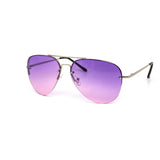 12 Pack: Rimless Duotone Metal Aviator Wholesale Sunglasses