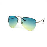 12 Pack: Rimless Duotone Metal Aviator Wholesale Sunglasses