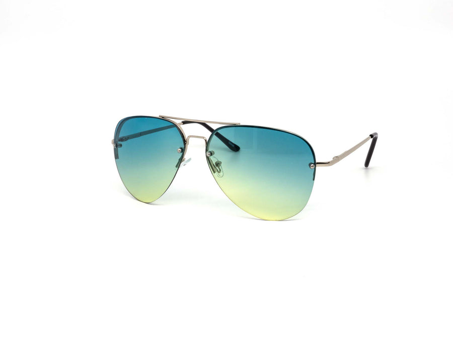 12 Pack: Rimless Duotone Metal Aviator Wholesale Sunglasses