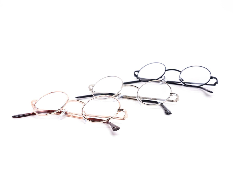 12 Pack: Compact Circle Clear Metal Wholesale Glasses