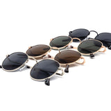 12 Pack: Retro Hippy Round Metal Wholesale Sunglasses