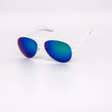 12 Pack: All White Color Mirror Aviator Wholesale Sunglasses