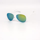 12 Pack: All White Color Mirror Aviator Wholesale Sunglasses