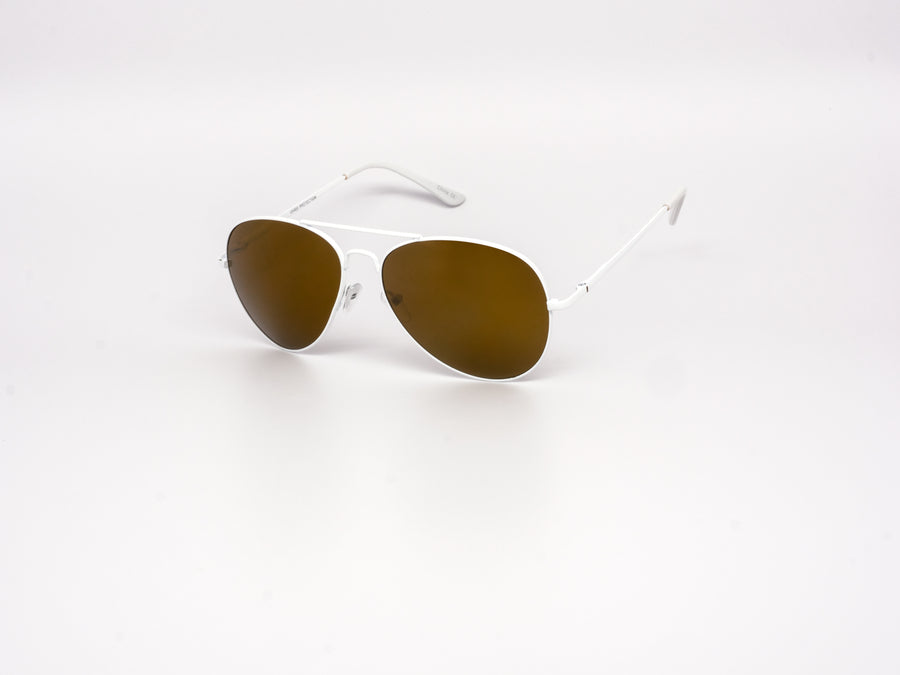 12 Pack: All White Color Mirror Aviator Wholesale Sunglasses