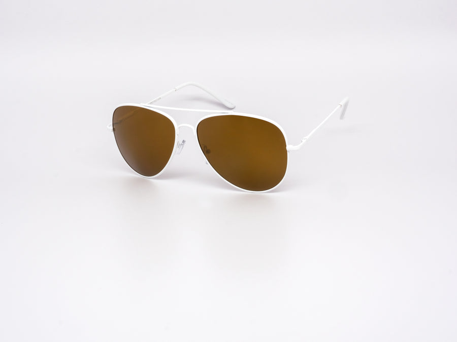 12 Pack: Oversized All White Color Mirror Aviator Wholesale Sunglasses