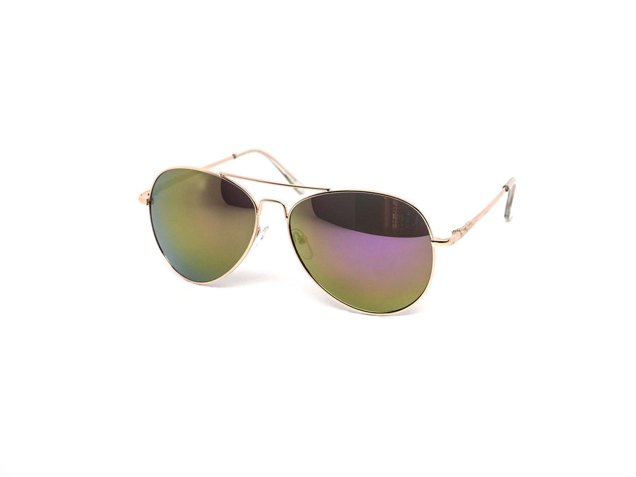 12 Pack: Medium Aviator Color Mirror Wholesale Sunglasses