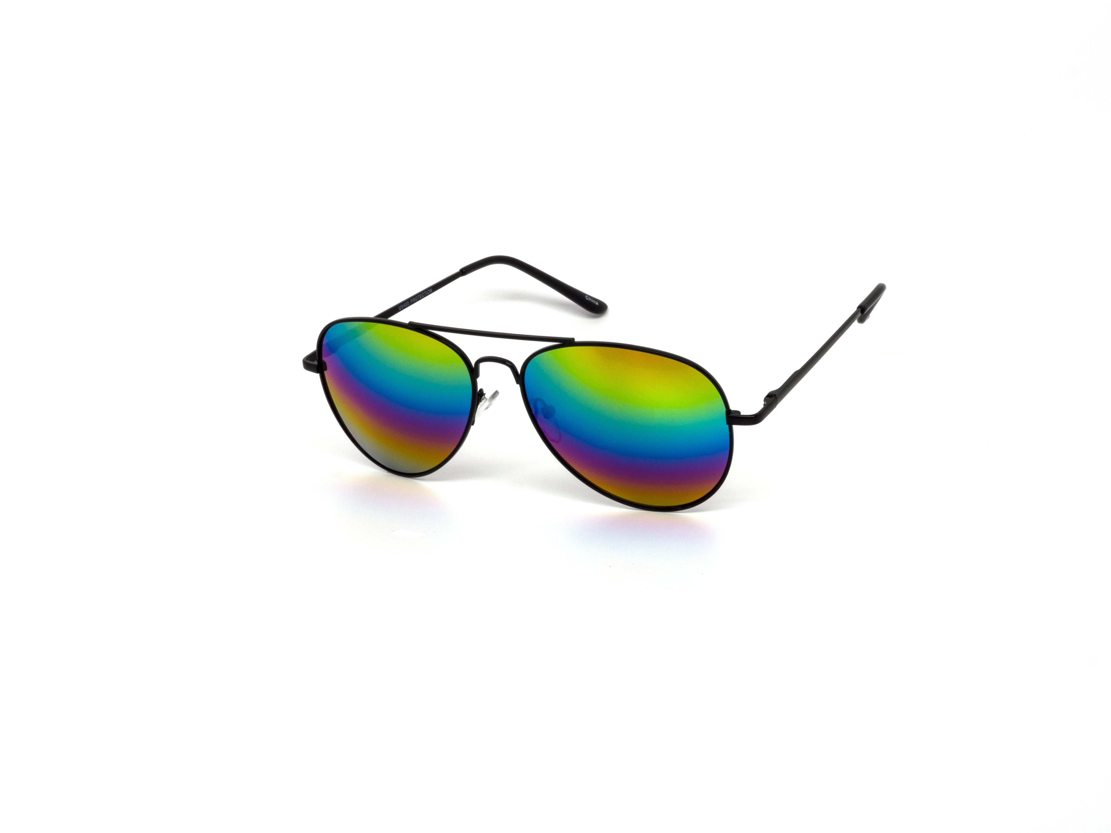 Rainbow Oversized Aviator Rider Mirror Polarized Lens Gold Frame Vintage  Sunglasses