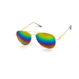 12 Pack: Rainbow Mirror Metal Aviator Wholesale Sunglasses