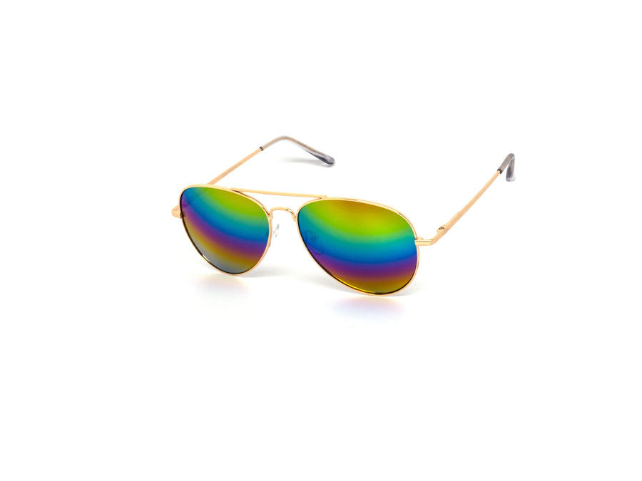 12 Pack: Rainbow Mirror Metal Aviator Wholesale Sunglasses